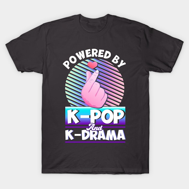 Powered By K-Pop And K-Drama K-Pop Merch Japanese T-Shirt by Toeffishirts